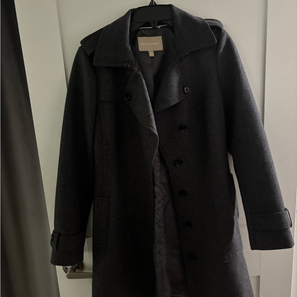 Banana Republic Charcoal Trench Coat
